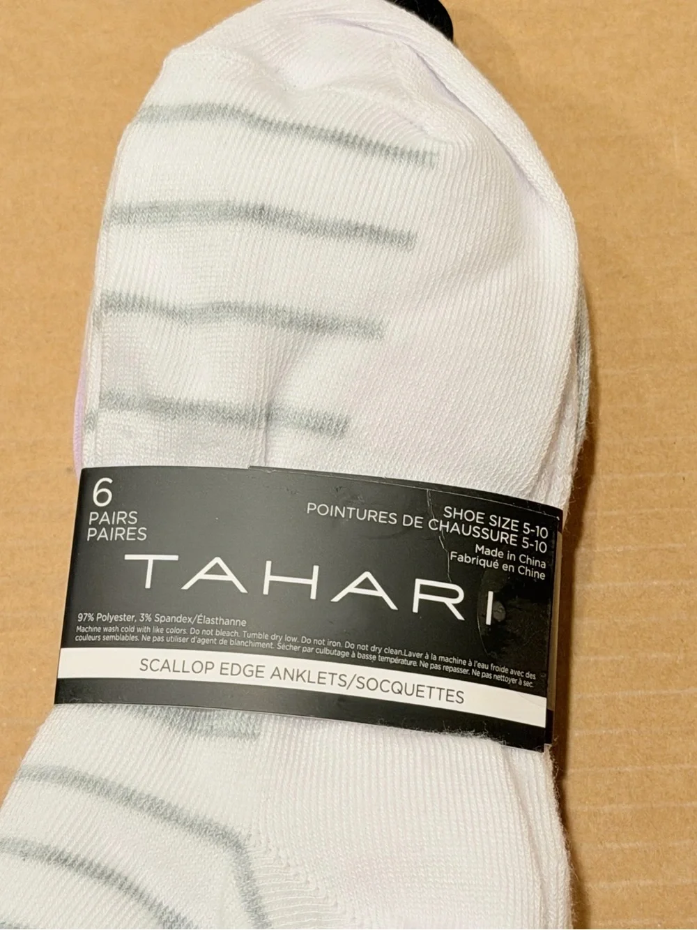 Tahari Women’s Assorted Ankle Socks Lupine/ Lavender/ White/ Grey Size 6 Pairs